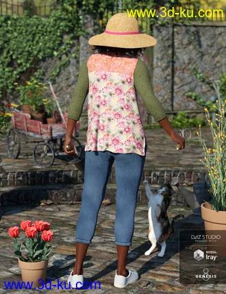 3D打印模型dForce Gardening Set Outfit for Genesis 8 Female(s)的图片