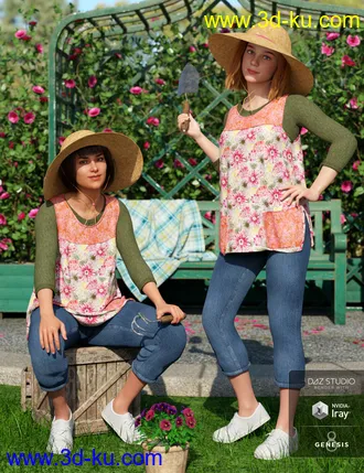 3D打印模型dForce Gardening Set Outfit for Genesis 8 Female(s)的图片
