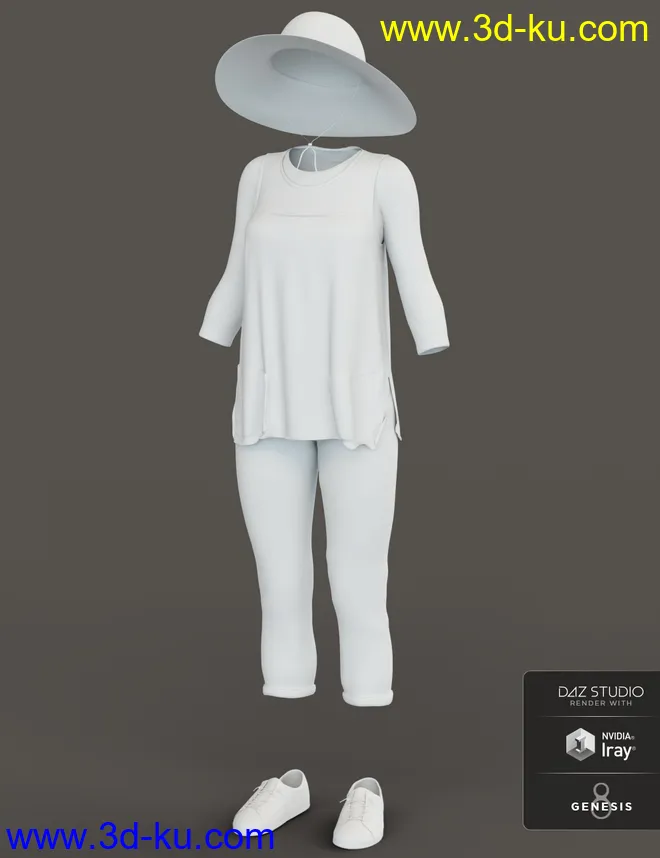 dForce Gardening Set Outfit for Genesis 8 Female(s)模型的图片5