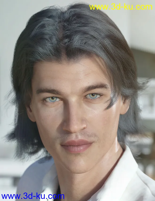 dForce Greyson Hair for Genesis 8模型的图片1