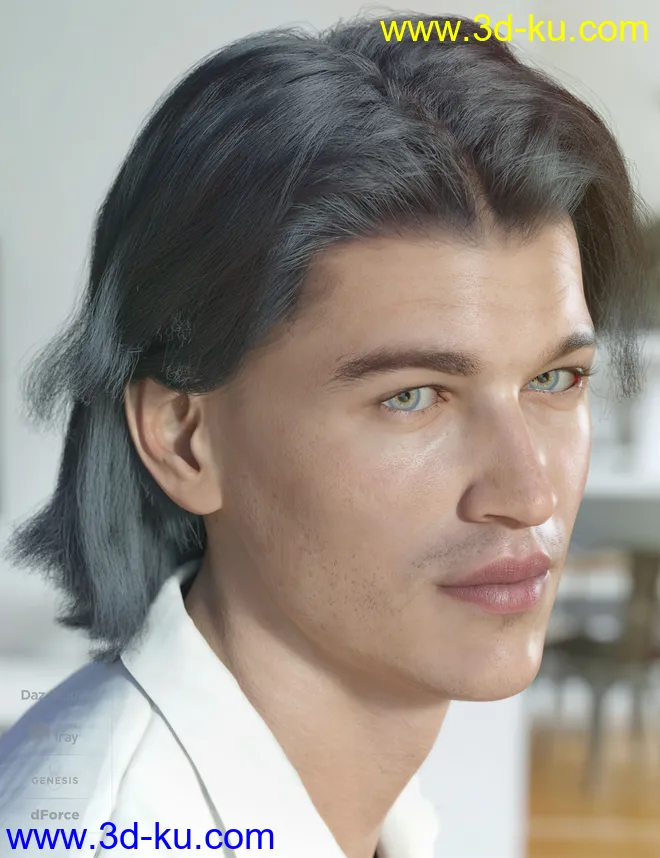 dForce Greyson Hair for Genesis 8模型的图片3