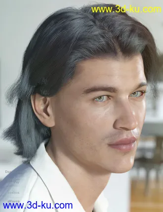 3D打印模型dForce Greyson Hair for Genesis 8的图片