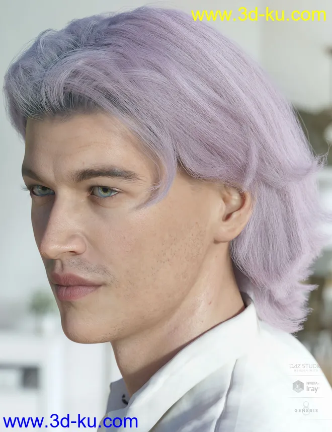 dForce Greyson Hair for Genesis 8模型的图片5
