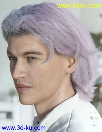 3D打印模型dForce Greyson Hair for Genesis 8的图片