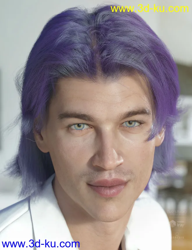 dForce Greyson Hair for Genesis 8模型的图片6