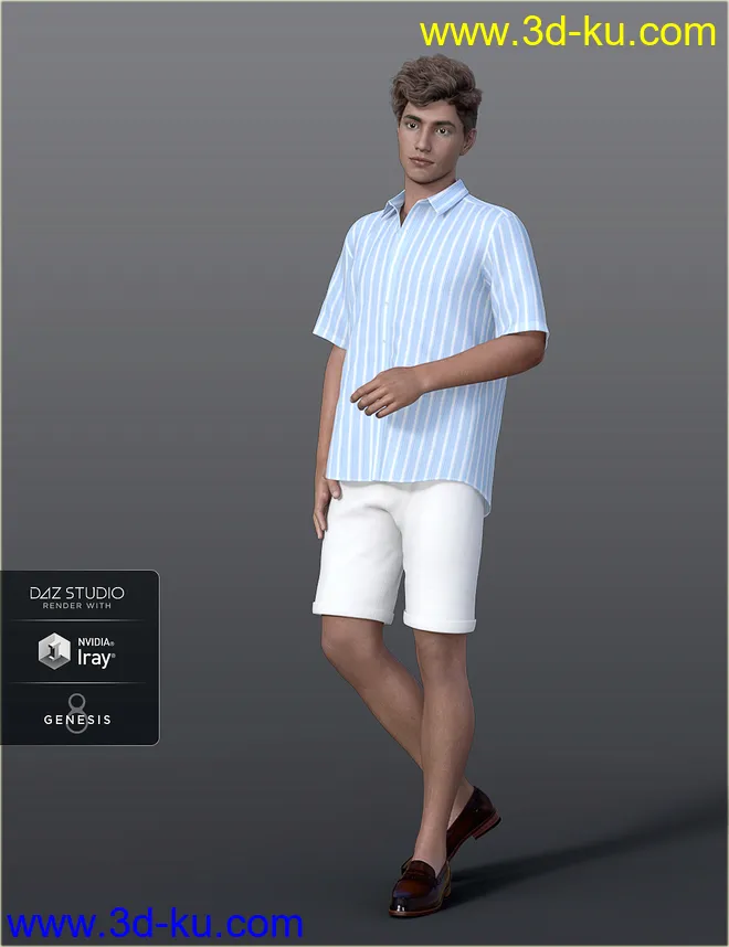 dForce H&C Summer Casual Outfits for Genesis 8 Male(s)模型的图片2