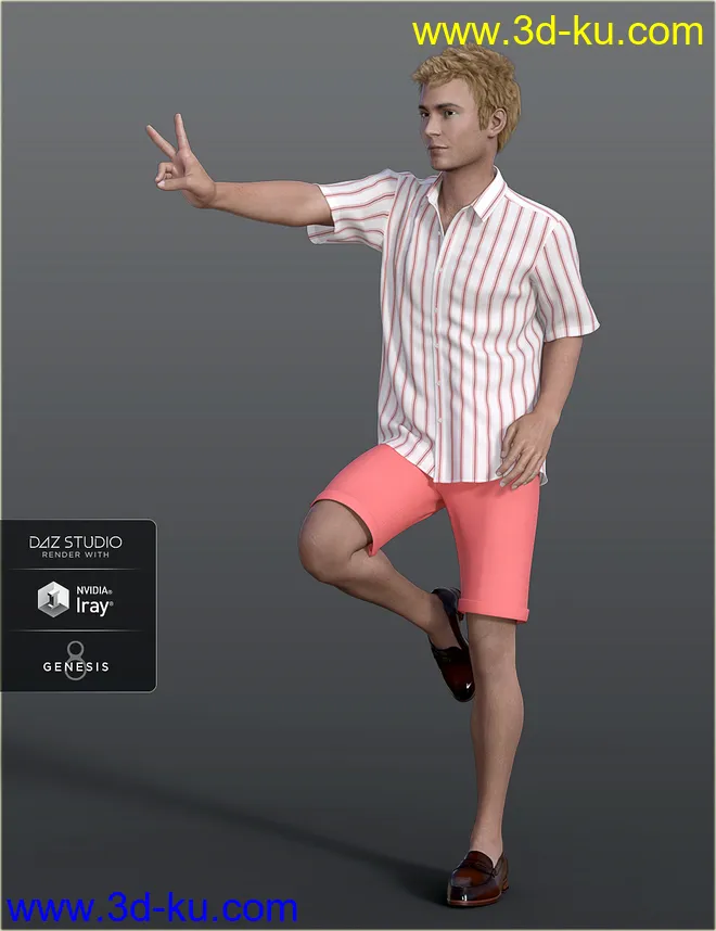 dForce H&C Summer Casual Outfits for Genesis 8 Male(s)模型的图片4
