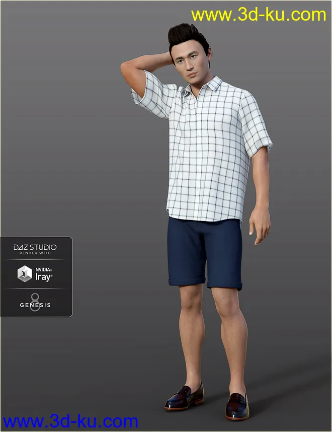 dForce H&C Summer Casual Outfits for Genesis 8 Male(s)模型的图片6