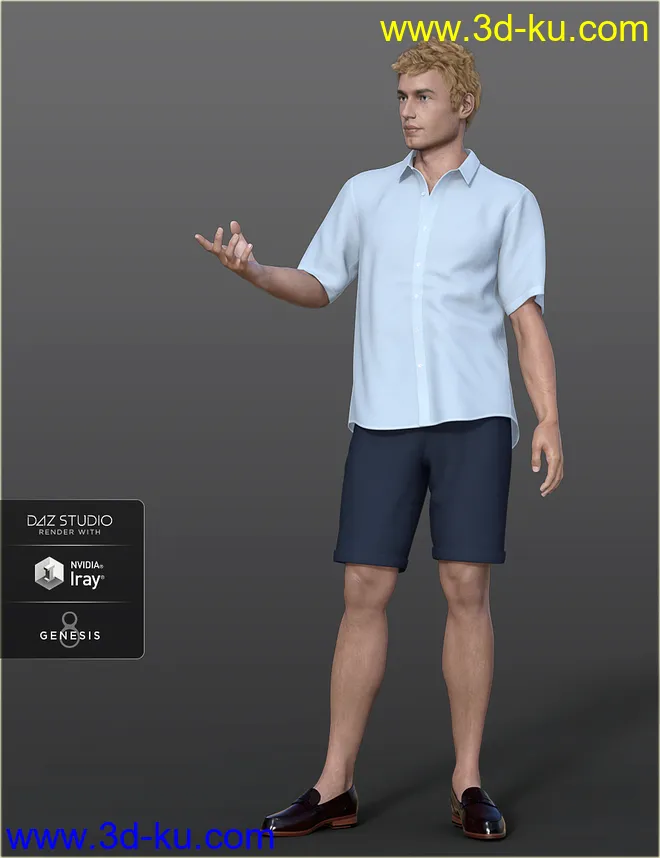 dForce H&C Summer Casual Outfits for Genesis 8 Male(s)模型的图片7