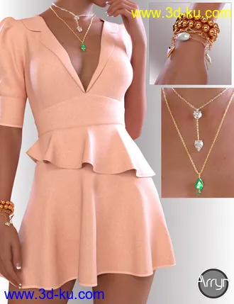 3D打印模型dForce Hailee Dress for Genesis 8 Female(s)的图片