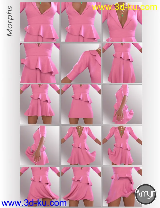 dForce Hailee Dress for Genesis 8 Female(s)模型的图片5