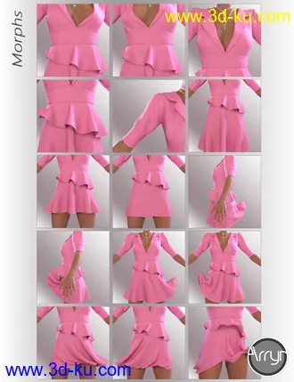 3D打印模型dForce Hailee Dress for Genesis 8 Female(s)的图片