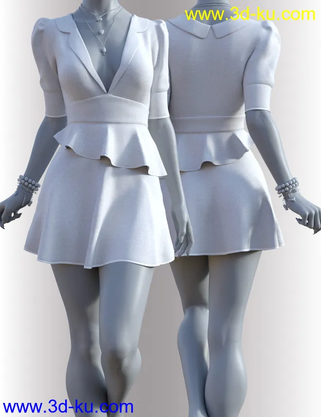 dForce Hailee Dress for Genesis 8 Female(s)模型的图片6