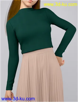 3D打印模型dForce HnC Pleated Skirt Outfit for Genesis 8 Females的图片