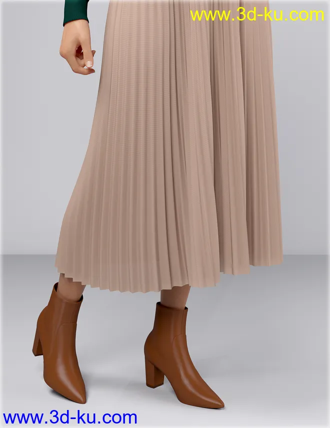 dForce HnC Pleated Skirt Outfit for Genesis 8 Females模型的图片6