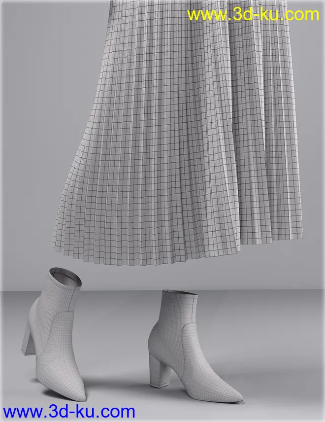 dForce HnC Pleated Skirt Outfit for Genesis 8 Females模型的图片8