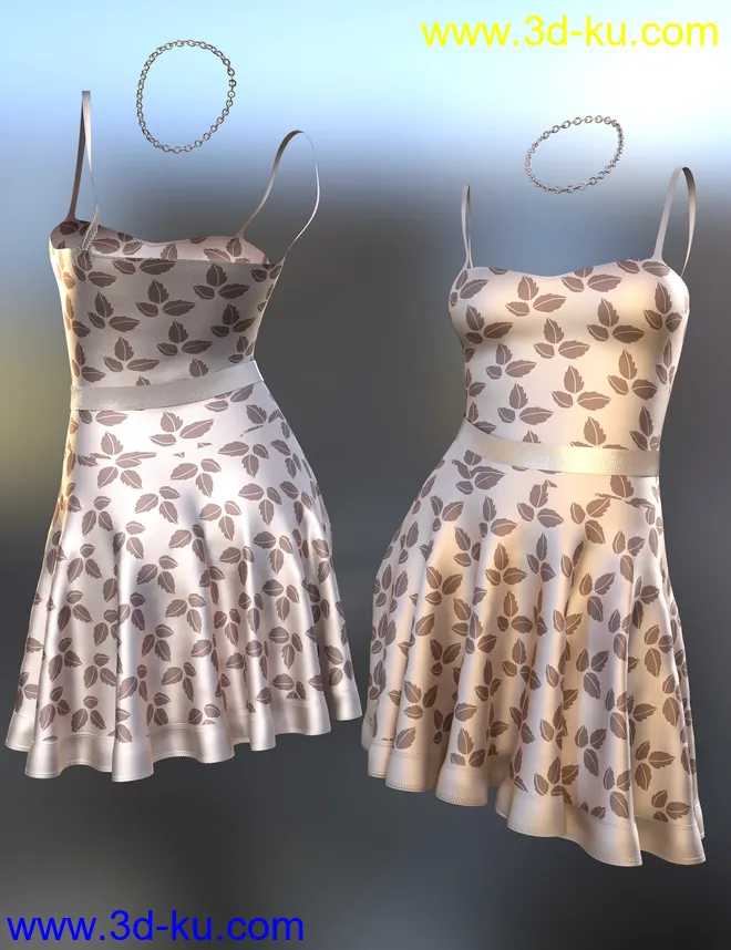 dForce Imka Dress for Genesis 8 Females模型的图片3