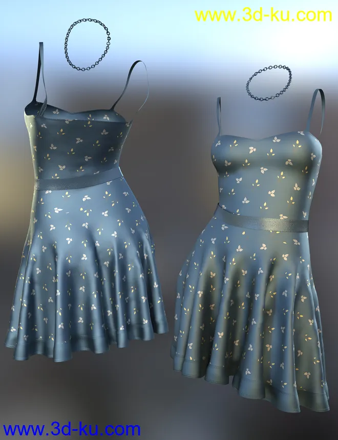 dForce Imka Dress for Genesis 8 Females模型的图片4