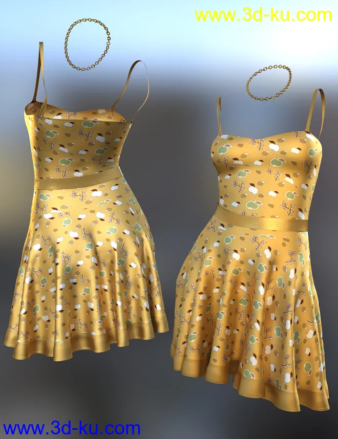 dForce Imka Dress for Genesis 8 Females模型的图片5
