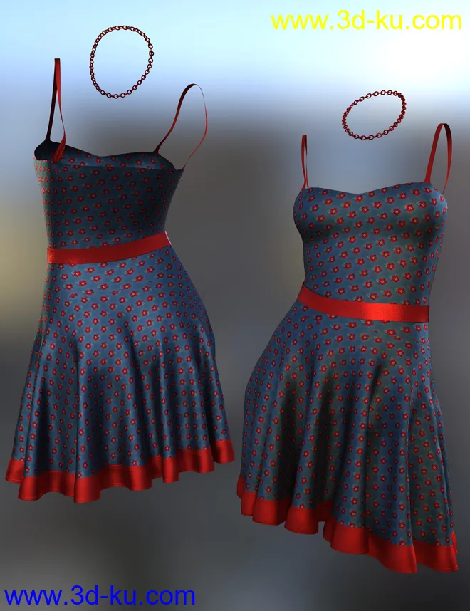 dForce Imka Dress for Genesis 8 Females模型的图片9