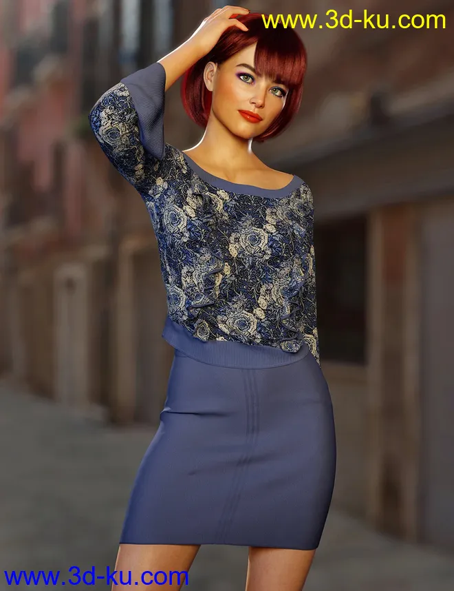 dForce Jenna Outfit for Genesis 8 Females模型的图片1