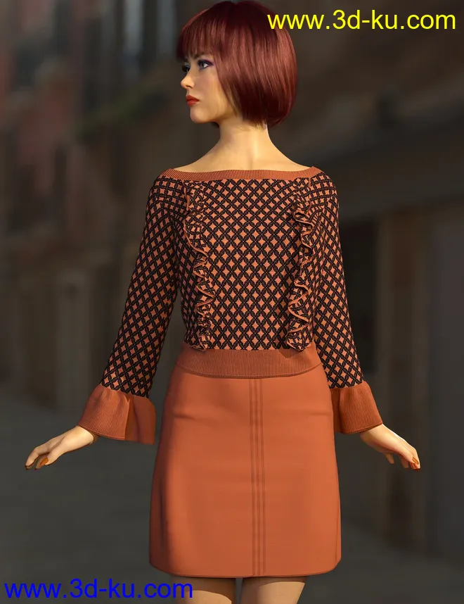 dForce Jenna Outfit for Genesis 8 Females模型的图片2