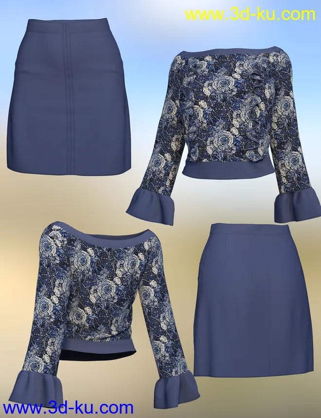 dForce Jenna Outfit for Genesis 8 Females模型的图片4