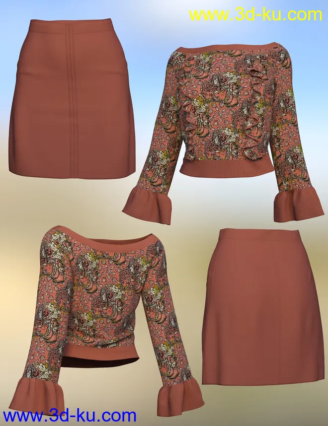 dForce Jenna Outfit for Genesis 8 Females模型的图片5