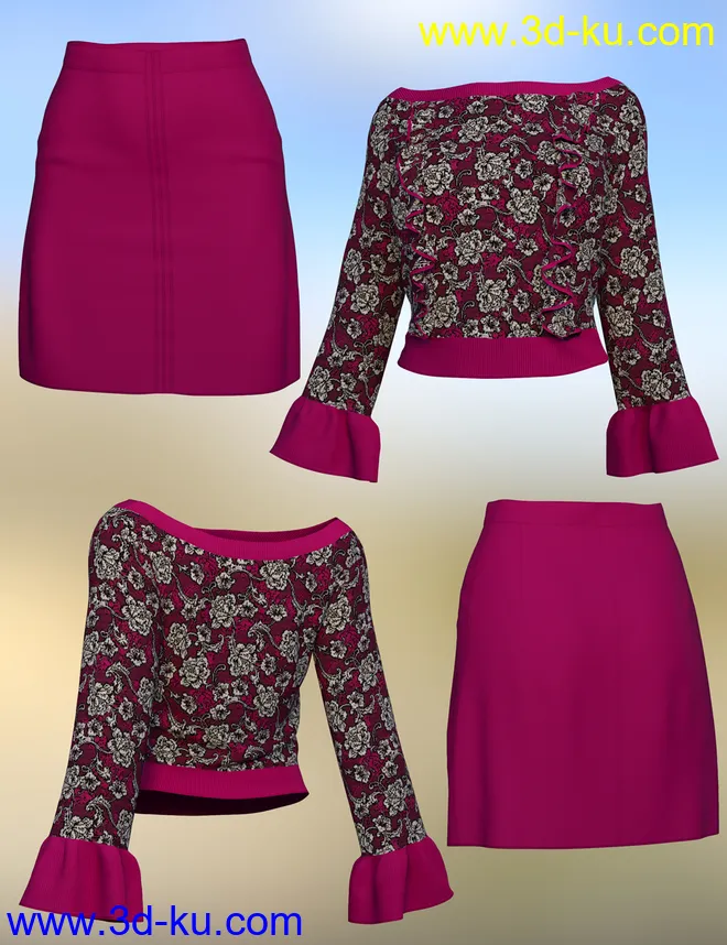 dForce Jenna Outfit for Genesis 8 Females模型的图片7