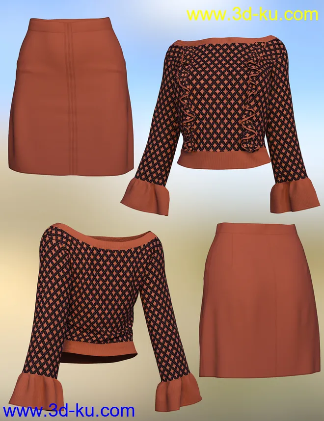 dForce Jenna Outfit for Genesis 8 Females模型的图片8