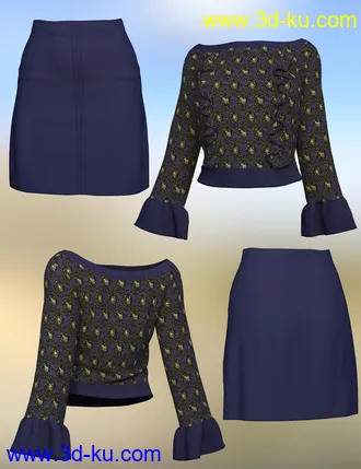 3D打印模型dForce Jenna Outfit for Genesis 8 Females的图片