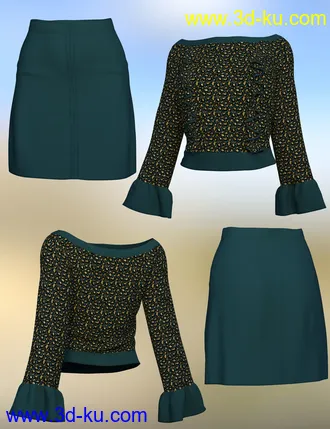 3D打印模型dForce Jenna Outfit for Genesis 8 Females的图片