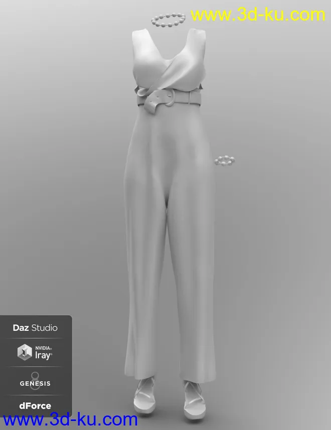 dForce Jumpsuit for Josephene 8 and Genesis 8 Female(s)模型的图片2