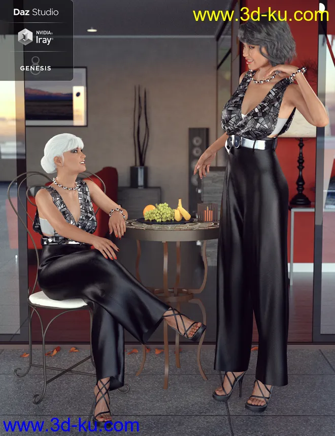 dForce Jumpsuit for Josephene 8 and Genesis 8 Female(s)模型的图片5