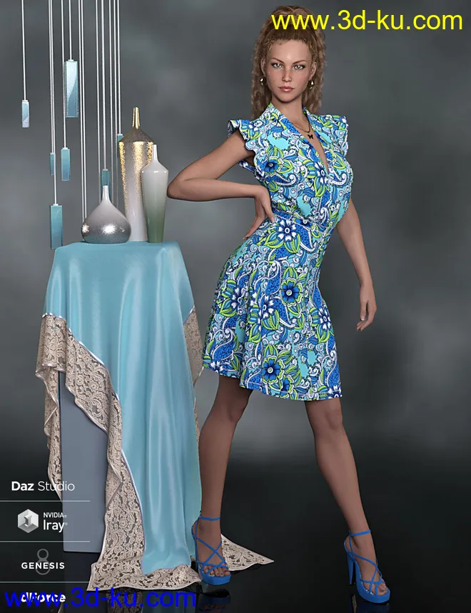 dForce Kadie Outfit for Genesis 8 Female(s)模型的图片2