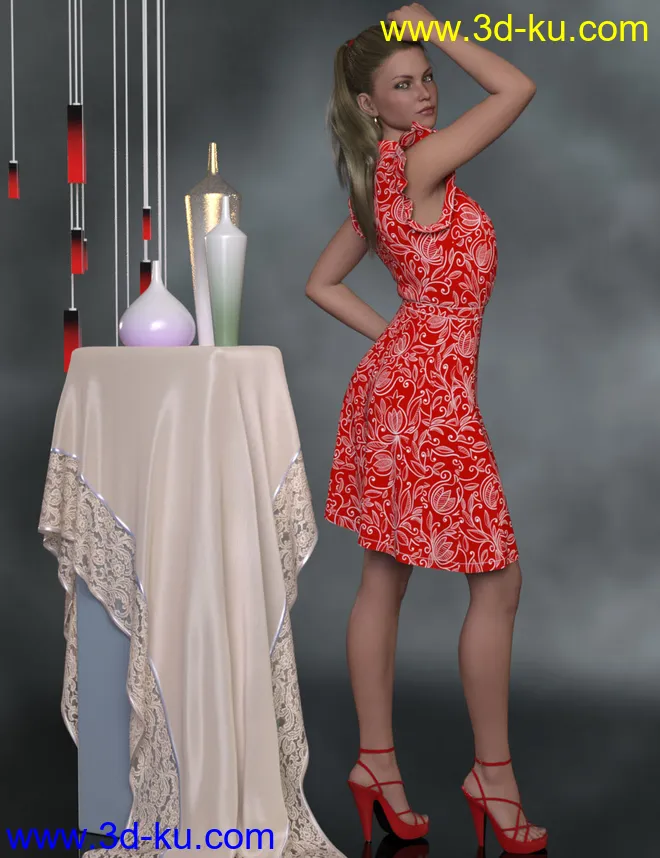 dForce Kadie Outfit for Genesis 8 Female(s)模型的图片4