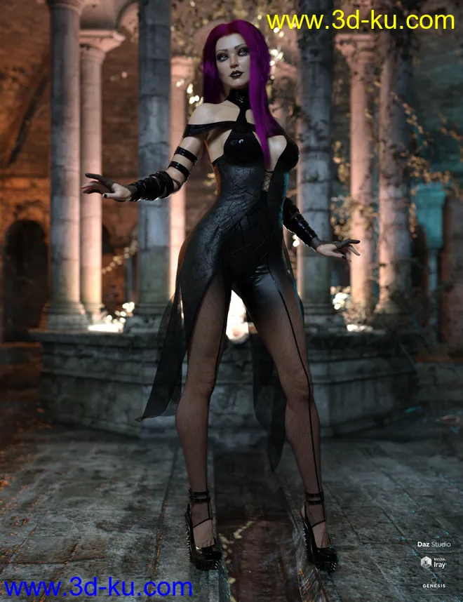 dForce Khandy Outfit for Genesis 8 Females模型的图片2