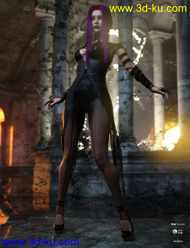 dForce Khandy Outfit for Genesis 8 Females模型的图片3