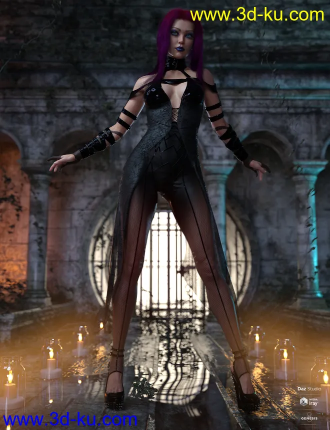 dForce Khandy Outfit for Genesis 8 Females模型的图片5