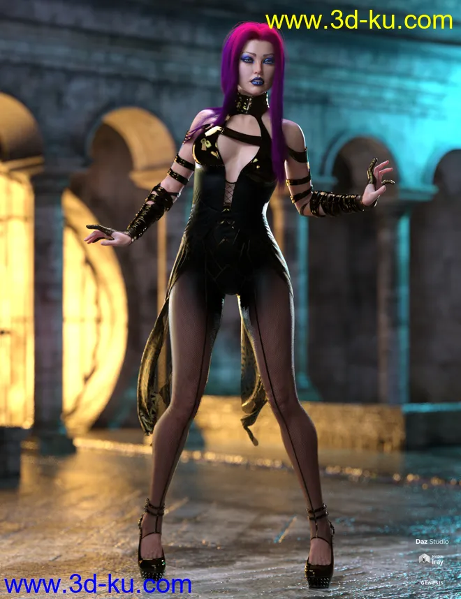 dForce Khandy Outfit for Genesis 8 Females模型的图片8
