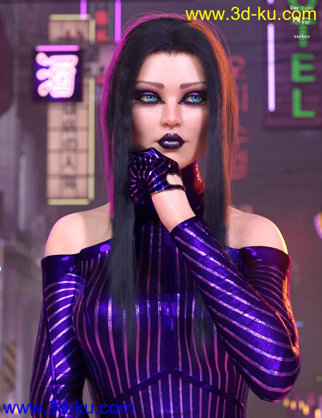 dForce Kherington Hair for Genesis 8 Females模型的图片3