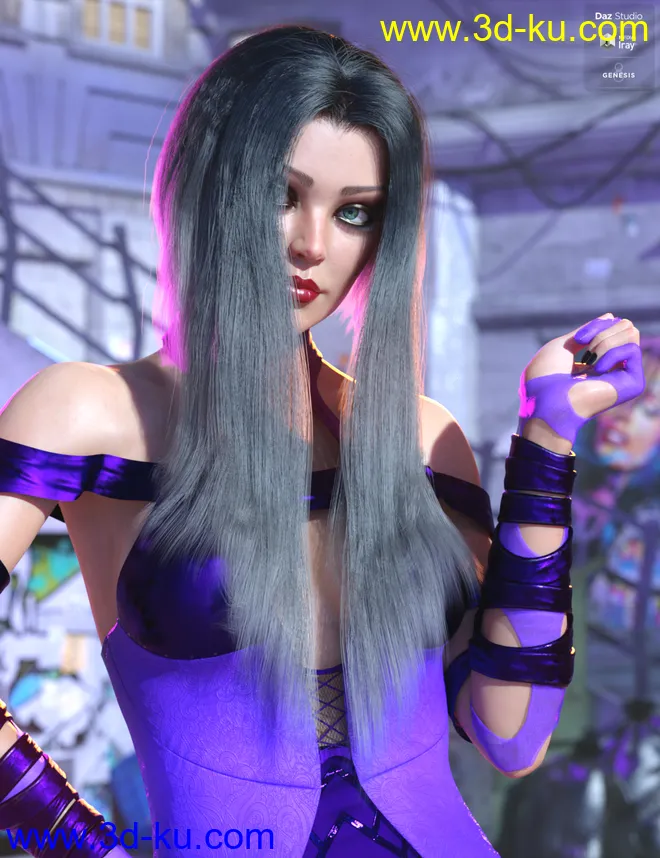 dForce Kherington Hair for Genesis 8 Females模型的图片4