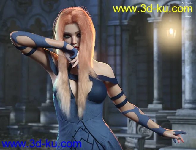 dForce Kherington Hair for Genesis 8 Females模型的图片5