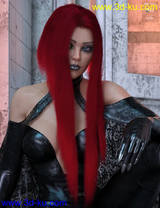 dForce Kherington Hair for Genesis 8 Females模型的图片6