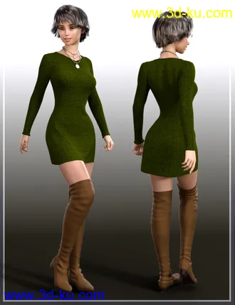 3D打印模型dForce Knit One Piece Outfit for Genesis 8 Females的图片