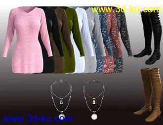 3D打印模型dForce Knit One Piece Outfit for Genesis 8 Females的图片