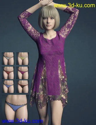 3D打印模型dForce Lace Blouse Outfit for Genesis 8 Female(s)的图片