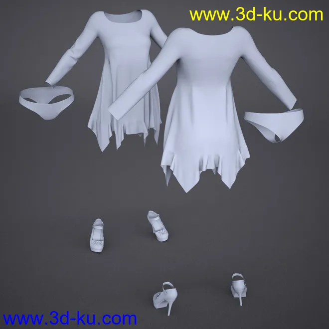 dForce Lace Blouse Outfit for Genesis 8 Female(s)模型的图片8