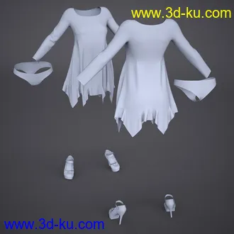 3D打印模型dForce Lace Blouse Outfit for Genesis 8 Female(s)的图片