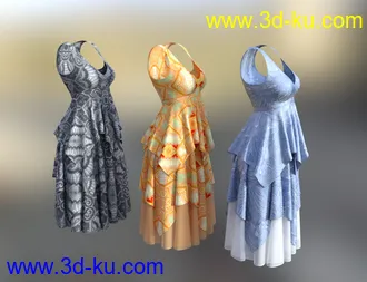 3D打印模型dForce Layered Skirt Outfit for Genesis 8 Female(s)的图片